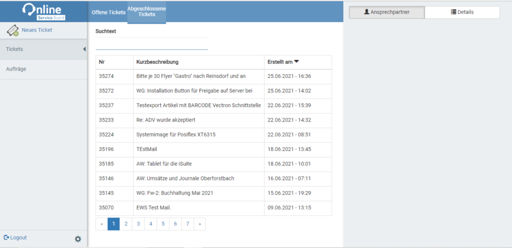 Kalicom Kassensysteme Service-Board